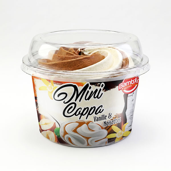 Crème glacée saveur vanille et noisette mini coppa